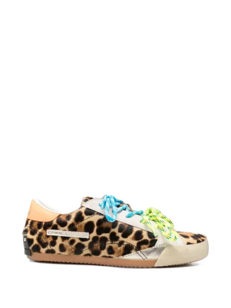 Sneakerși Crime London cu imagine cu model leopard maro