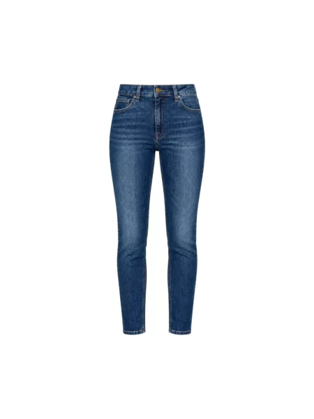 Skinny jeansy skinny Elisabetta Franchi niebieskie