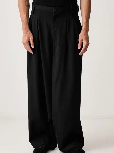 Yohji Yamamoto 12 TUCKS pantaloni de costum din lână pentru bărbați