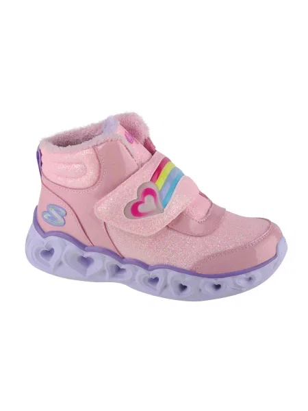 Buty zimowe dziewczęce Skechers Heart Lights Brilliant Rainbow niebieskie