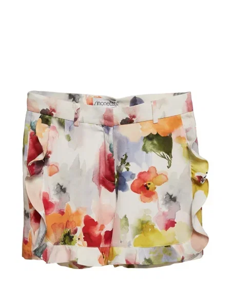 Pantaloni scurți Simonetta cu model floral cu imagine alb