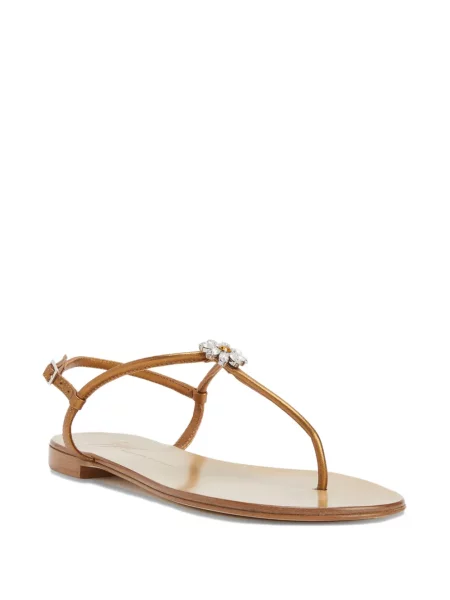 Sandale Giuseppe Zanotti cu model floral de cristal maro