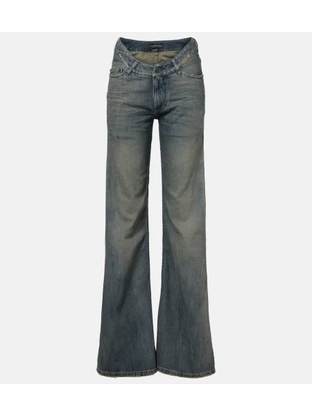 Blugi Balenciaga cu talie joasă albastru