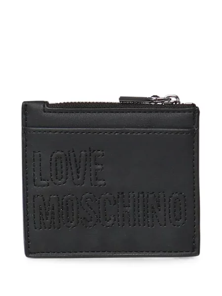Portofel Love Moschino cu broderie negru