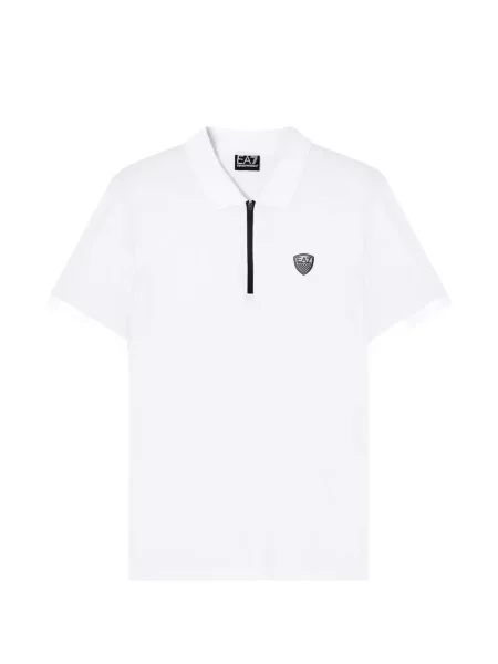 Polo marškinėliai Ea7 Emporio Armani su autografu balta