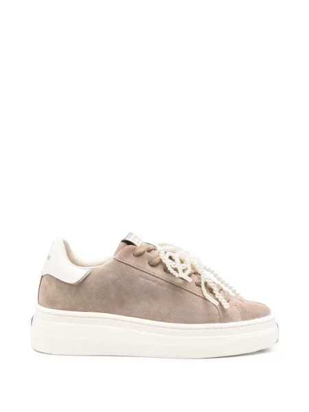 Sneakerși Crime London cu perle din piele de căprioară