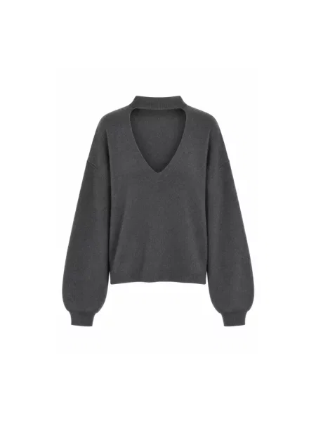 Sweter Akep wełniany szary