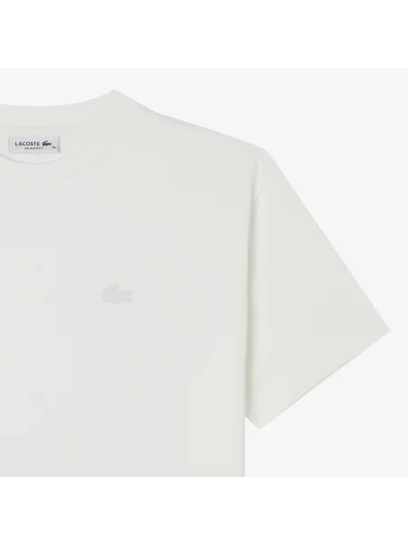 Lacoste T-Shirt Z Okrągłym Dekoltem Loose Fit biały