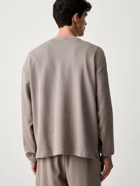 Puma melegítőfelső férfi pamuttal Essentials Elevated bézs