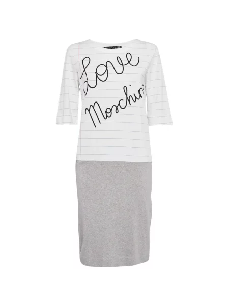 Scurt rochie midi Love Moschino alb