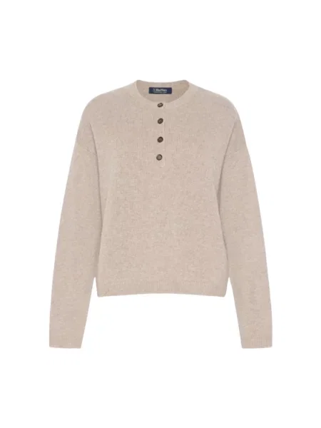Dzianinowy sweter Max Mara beżowy