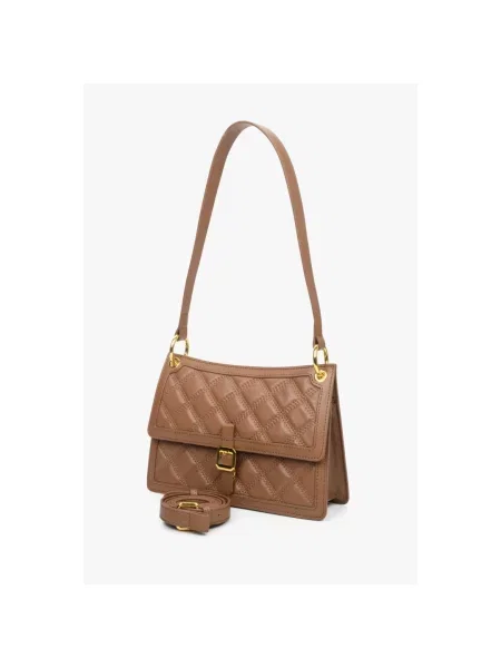 Сумка на плече шкіряна світло-коричнева Estro коричнева