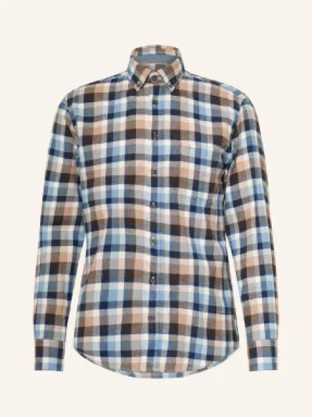 Fynch-Hatton Flanelová Košile Regular Fit světle hnědá / režná / tmavě modrá
