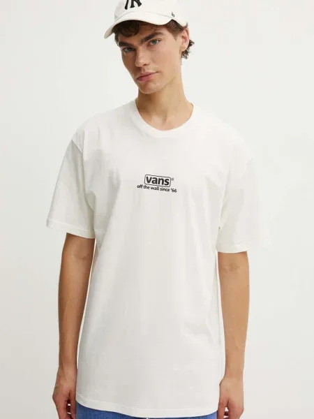 Vans t-shirt z nadrukiem beżowy
