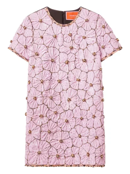 Rochie mini La Doublej cu model floral de costum negru