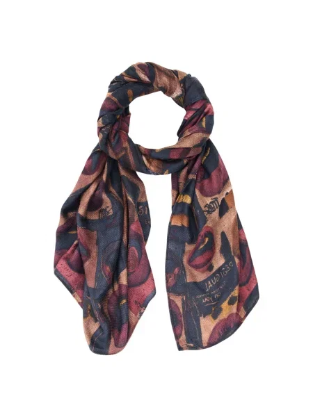 Šal Desigual s printom crna