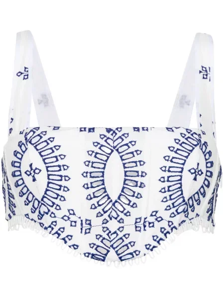 Top Charo Ruiz Ibiza cu broderie alb