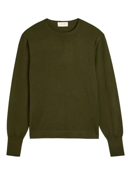 Pulover Officine Générale cu decolteu rotund verde