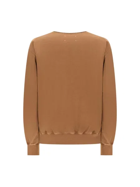 Sweter Maison Margiela z dekoltem w serek brązowy