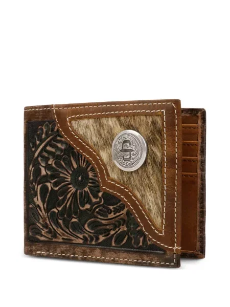 Portofel Stetson cu model floral maro