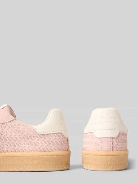 Sneakersy niskie z mieszanki skóry bydlęcej i tkaniny Tamaris różowe