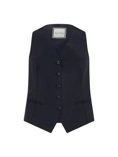 Lniana kamizelka Tagliatore czarna