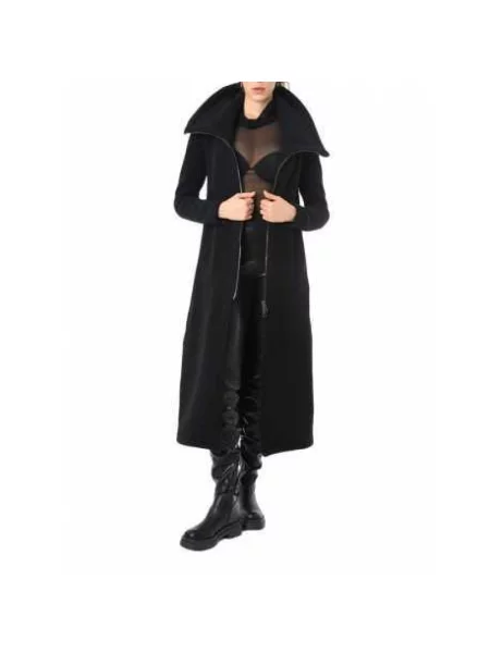 Długi płaszcz La Haine Inside Us wełniany czarny