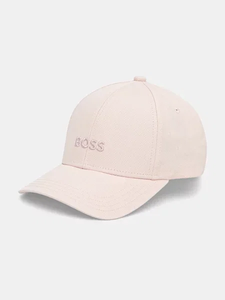 Шапка с козирка BOSS с апликация черно