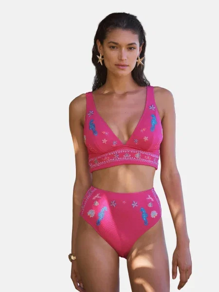 Love & roses Sutien costum de baie / pastel / mov liliachiu / roz închis albastru