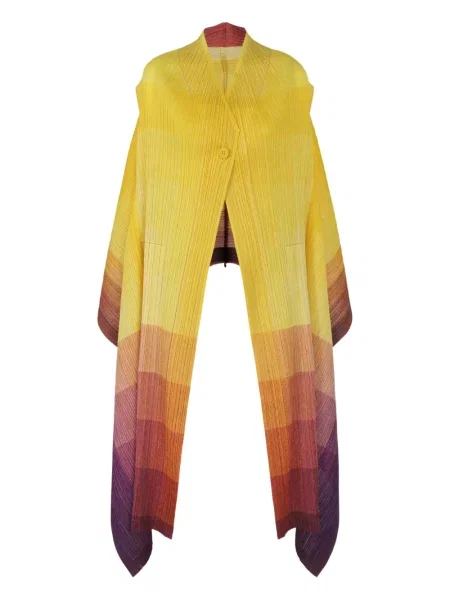 Cardigan Pleats Please Issey Miyake plisat galben