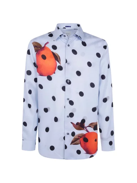 Cămașă Paul Smith cu buline cu imagine albastru