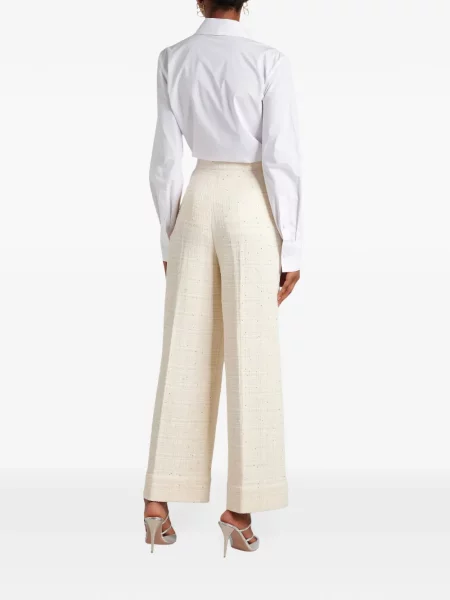 Παντελόνι Valentino Garavani tweed λευκό