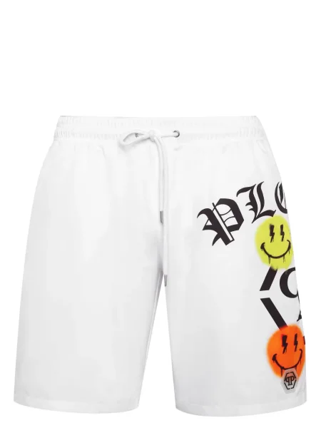 Slip de baie Philipp Plein cu imagine alb