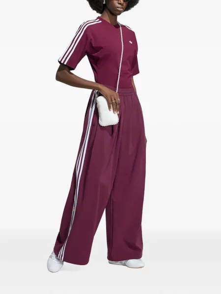 Csíkos kötött galléros póló Adidas fekete