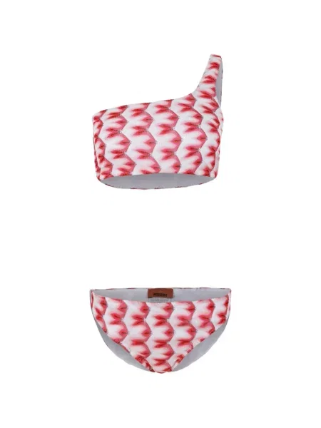 Bikini Missoni cu un umăr gol alb