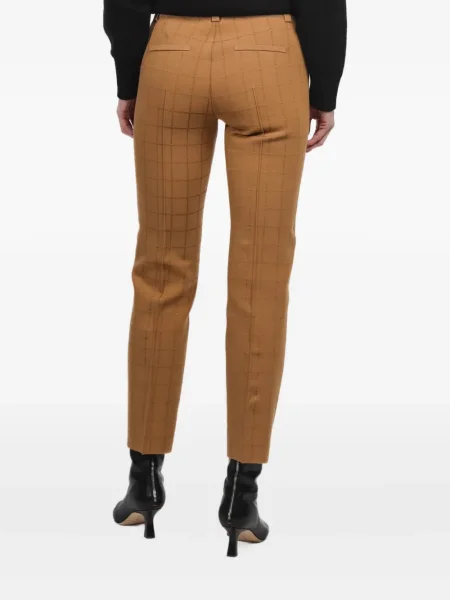 Pantaloni High Sport în carouri maro