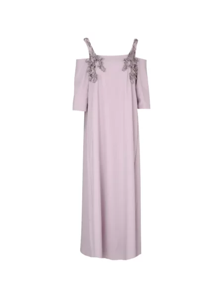 Rochie midi Loodyana cu broderie violet