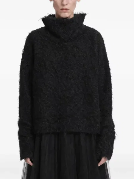 Pufos pulover Marc Le Bihan de mohair negru