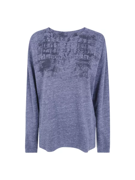 Sweter Maison Margiela z długim rękawem niebieski