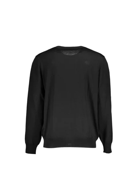 Sweter K-way wełniany z długim rękawem z logo czarny