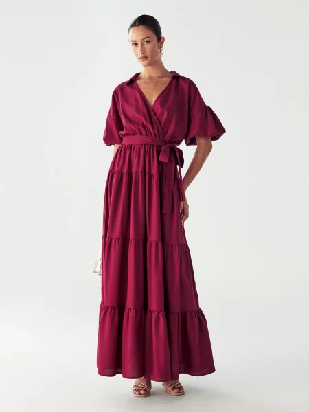 Willa Rochie Sole burgundy roșu