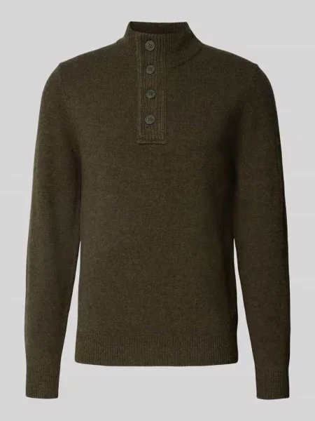 Sweter z golfem Barbour wełniany zielony