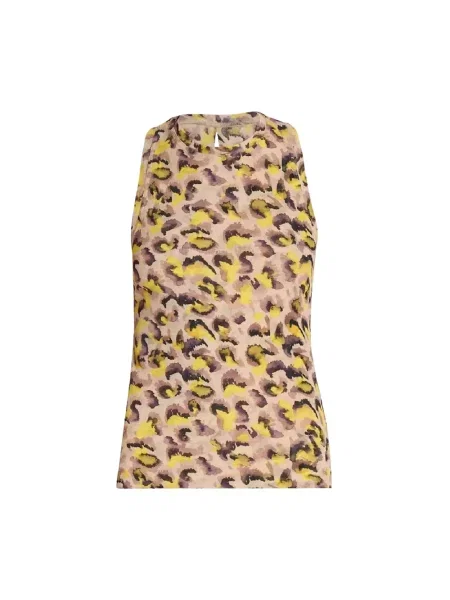 Bluzka Nanushka wełniana z krótkim rękawem brązowa