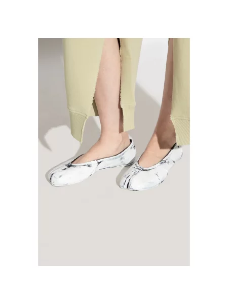 Balerinki Maison Margiela skórzane białe