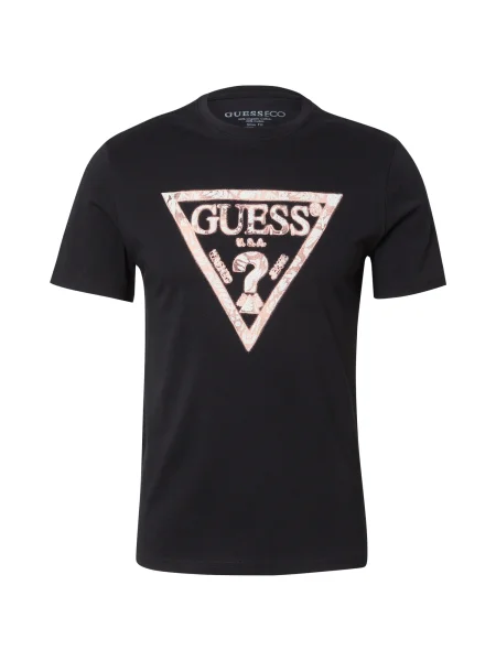 Guess Tricou Negru alb