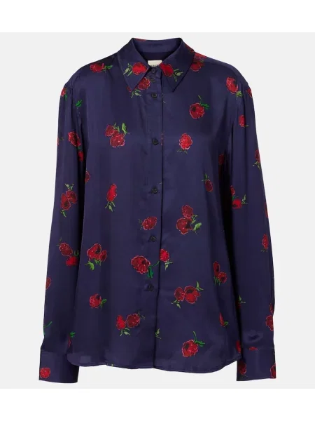 Top Khaite z nadrukiem z twillu niebieski