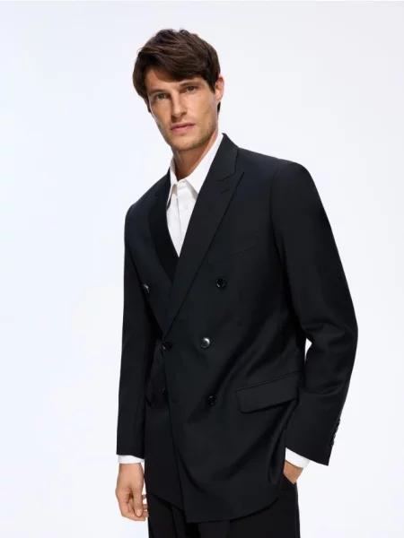 Reserved Sacou slim fit cu lână negru