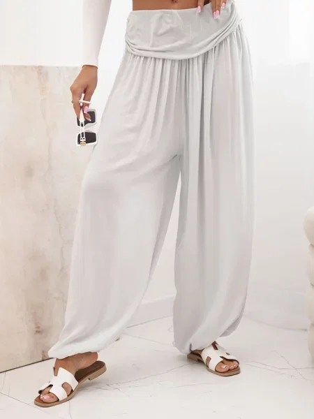 Pantaloni Kesi Włoski cu volane gri