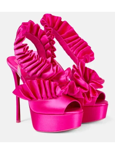 Sandale Christian Louboutin din satin roz