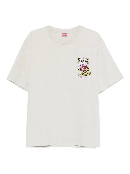 Tricou Kenzo cu broderie gri